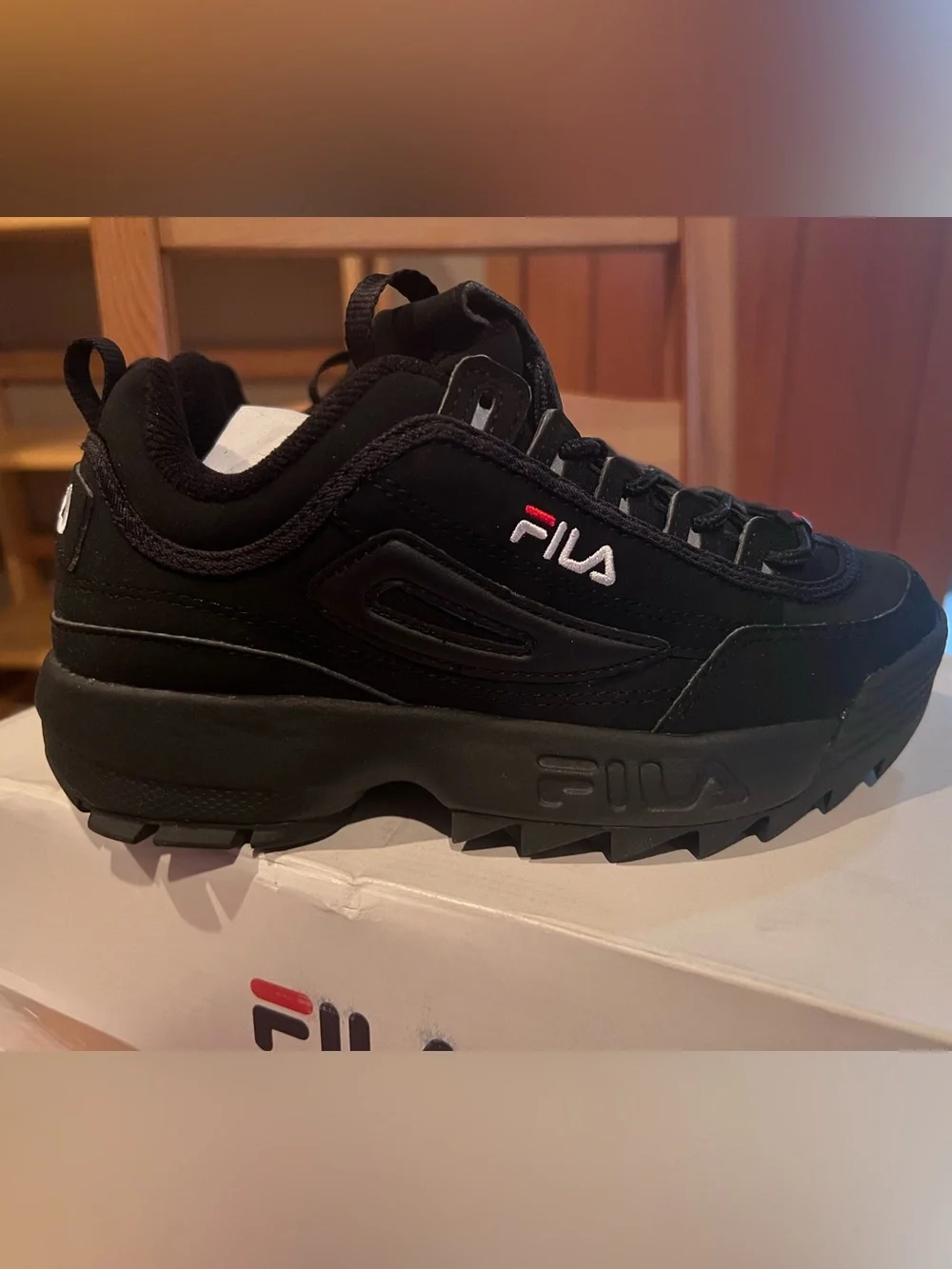 Fila Black Chunky Disruptor II Sneakers HARD TO FIND. FREE SHIPPING
